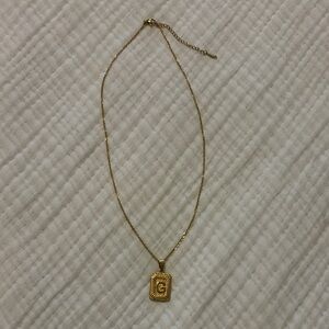 Gold G Initial Stainless Steel Necklace